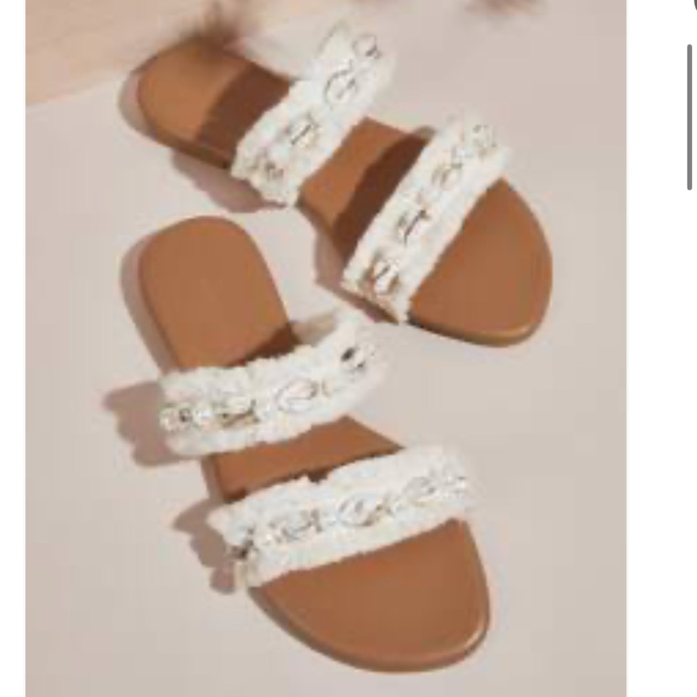 Strappy Finge Pearl and Puka Shell Sandals